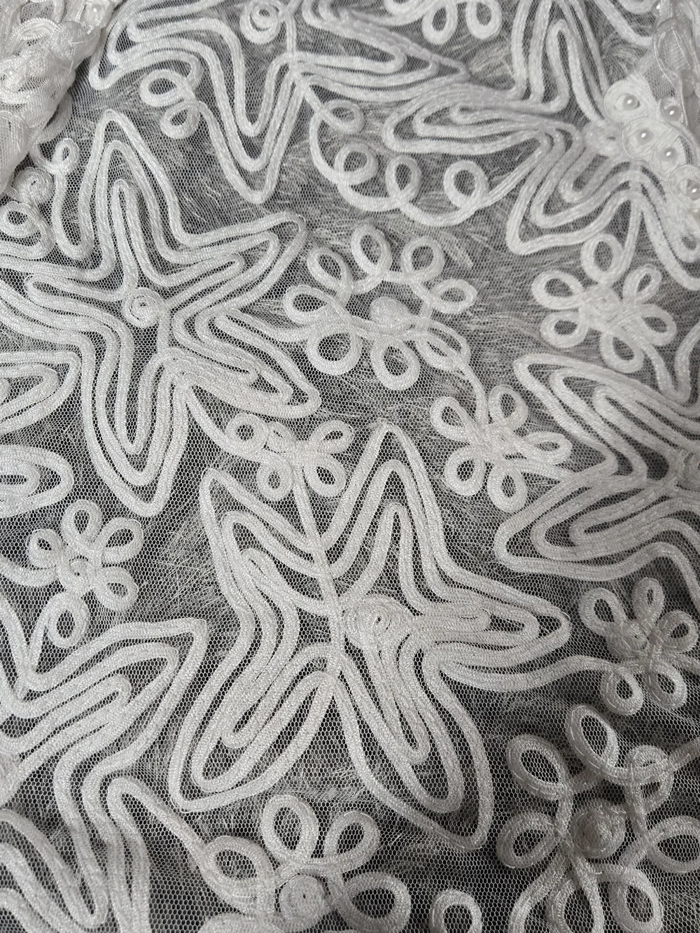 Rare Vintage White Lace Mesh Jacket Soutache Embroidered - Picture 9 of 9